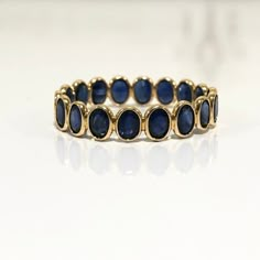 Solid 18K Gold Ring Natural Blue Sapphire Ring Band Full Eternity Band Stackable Ring Minimalist Ring, Wedding Band, Gift for Her - Etsy Philippines Minimalist Gold Rings Aesthetic, Good Rings Aesthetic, Gemstone Eternity Ring, Gold And Blue Ring, Fine Jewelry Sapphire Stackable Rings With Bezel Setting, Fine Sapphire Stackable Rings With Bezel Setting, Elegant Sapphire Stackable Eternity Band, Elegant Blue Jewelry With Smooth Bezel, Yellow Gold Stackable Sapphire Ring With Round Band