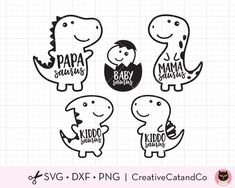 Outline Dinosaur Family Svg Dxf Png-CreativeCatandCo Mamasaurus Svg, Dinosaur Doodle, Family Decal, Dinosaur Family, Homemade Business, Decal Svg, Funny Dinosaur, Family Svg, Baby Dinosaurs