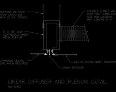 an architectural drawing showing the details for a stair railing and plenum detail plan