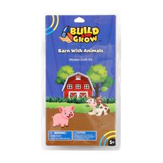 a package of barn with animals for children to play in the yard and on the farm