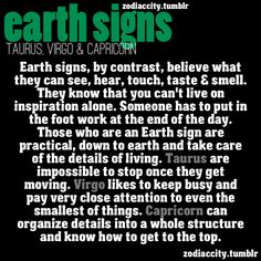 an advertisement for earth signs with the caption's description in green and black