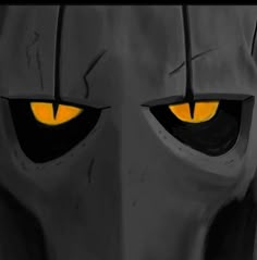 the eyes of an alien creature with glowing yellow eyes are shown in this illustration, which appears to be black