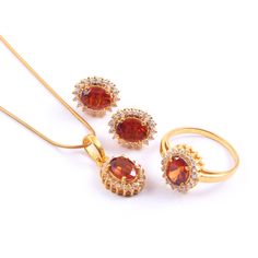 This Sterling Silver Jewelry set features an Elegant Art With Natural Hessonite Gemstone. The cavity is made from genuine solid 925/92.5 Sterling silver with 18k Gold Plating and stamped as S925. This Jewelry is Lead free. ITEM DESCRIPTION Item Code: JACBS1/45 Metal: 18k Gold / Rose Gold Plated over 925/92.5 Sterling Silver Gemstone: Genuine Natural Hessonite Gemstone Shape: Oval Gemstone Size: 6 X 8 MM Ring Dimension:- Length: 12 MM Width: 11 MM Weight: 3.93 gm approx Earrings Dimension:- Lengt Halo Art, Silver Jewelry Set, Hessonite Garnet, Silver Jewellery Sets, Garnet Jewelry, Earrings Pendant, Matching Jewelry, Garnet Ring, Elegant Art