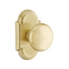 an antique brass door handle with a round knob on the front and back of it