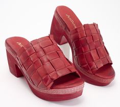 How chic is the Tania? The lightweight clog gleams with a stylish fashion that your favorite sunny-season OOTDs will love. From Antelope. Sunny Season, Clog Heels, Leather Weaving, Stylish Fashion, Heeled Sandals, Sunnies, Clogs, Sandals Heels, Fashion Shoes