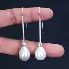 Pearl Silver Earring ,Tear drop Pearl Earring, 925 Silver Earring Handmade Silver Earring  Fresh water pearl earring, Long Pearl Earring Silver Drop Pearl Earrings With Pearl Drop, Sterling Silver Drop Pearl Single Earring, Pearl White Drop Pearl Earrings In Sterling Silver, White Gold Teardrop Pearl Earrings For Pierced Ears, White Gold Teardrop Pearl Earrings, Sterling Silver Teardrop Dangle Earrings With Pearl Drop, Pierced Teardrop Pearl Earrings In Sterling Silver, Silver Drop Earrings With Pearl Detail, Silver Drop Pearl Single Earring