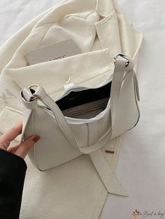 Bird in Bag - Timeless Vintage Soft PU Leather Shoulder Bag with Zipper Closure, Elegant Metallic Lock Accent, Fashionable Crossbody Bag for Women, Ideal for Casual and Commuting, Stylish Handbag Hobo Bag Patterns, Buckles Fashion, Bag With Zipper, Novelty Bags, Vintage Soft, Bird In Bag, Bag For Women, White Bag, Hobo Bag