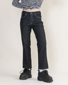 "AWESOME ARMANI JEANS TROUSERS IN BLACK SIZE W30 Would look great on S/M. 15IN WAIST MEASURED LAID FLAT  27,5IN INSIDE LEG  Model usually wears size XS, 171 cm - 5'7\". If you have any questions about item don't hesitate to message us.  When buying from HungerVintage you support small sustainable bussiness.  Thank you!  Orders over 50 are shipped in reusable compostable mailers.  We are working on more sustainable solutions every day." Black Y2k Style Bottoms With Five Pockets, Black Y2k Pants With Five Pockets, 90s Style Black Wide Leg Pants, 90s Style Black Cotton Pants, 90s Black Cotton Pants, 90s Black Jeans For Streetwear, Black Mid-rise Y2k Jeans, Black Relaxed Fit Y2k Bottoms, Y2k Black Relaxed Fit Bottoms