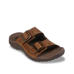 Skechers-Reggae Jammin Sandal Add to your summer fits with the Reggae Jammin sandal from Skechers. With a contoured footbed, sporty and flexible sole, and secure buckled straps, this pair provides a well-rounded base for favorite ensembles. Comfortable Brown Sandals For Outdoor Activities, Brown Slip-on Sport Sandals For Vacation, Comfortable Slip-on Sandals With Buckle Closure, Brown Open Toe Sandals For Outdoor Activities, Brown Textured Footbed Flip Flops For Outdoor, Outdoor Open Toe Flip Flops, Casual Open Toe Sandals For Outdoor, Brown Textured Flip Flops For Outdoor, Brown Slip-on Sport Sandals With Arch Support