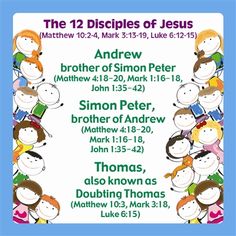 Twelve Disciples Song ...This is how I learned them. (in the tune of ...