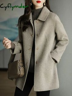 Autumn Winter Woolen Coat Slim Fashion Office Lady Square Collar Single Breasted Winter Coats Wide-waisted Pocket SPECIFICATIONS Clothing Length: Regular Season: Autumn/Winter Material: Polyester Decoration: Pockets Material Composition: Polyester Alpaca Collar: Turn-down Collar Closure Type: Single Breasted Sleeve Style: Regular Gender: WOMEN Sleeve Length(cm): Full Type: Slim Outerwear Type: Wool & Blends Size Bust Shoulder Length Sleeve Length размер бюст Ширина плеч длина Длина рукава CM inc Stylish Winter Coats, Classic Trench Coat, Stylish Coat, Fall Coat, Pocket Jacket, Woolen Coat, Winter Jackets Women, Women Sleeve, Formal Outfit