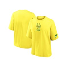 Showcase your unmoving dedication to the Oregon Ducks by grabbing this Boxy Legacy Established T-shirt from Nike. It features a spirited Oregon Ducks graphic along with the university's founding year for an endearing showing of support. The boxy fit gives this tee a relaxed feel, making it a comfy choice and the perfect complement to your go-to team cap when gameday arrives.Showcase your unmoving dedication to the Oregon Ducks by grabbing this Boxy Legacy Established T-shirt from Nike. It featur Team Cap, Nike Yellow, Oregon Ducks, Ducks, Womens Clothing Tops, Nike Women, Oregon, Tops & Tees, Size Medium