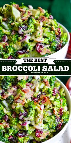 This Broccoli Salad is an Easter side dish recipe made with fresh broccoli, smoked bacon, red onion, and sliced almonds in a slightly sweet mayo base. This salad recipe is also a great addition to your Spring salad ideas! Family Friendly Salads, No Fridge Lunch Ideas, Precooked Bacon, Broccoli Salads, Best Broccoli Salad, Easter Side Dishes Recipes, Salad Macaroni, The Best Broccoli, Easy Broccoli Salad