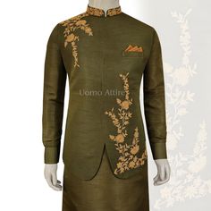 Deep Green Waistcoat with Kurta Pajama for Mehndi | Waistcoat with Kurta Pajama Green Nehru Jacket With Zari Work For Designer Wear, Designer Green Nehru Jacket With Zari Work, Bollywood Style Green Nehru Jacket With Zari Work, Eid Designer Wear Nehru Jacket In Green, Green Bollywood Nehru Jacket With Zari Work, Green Nehru Jacket With Resham Embroidery For Diwali, Diwali Green Nehru Jacket With Resham Embroidery, Green Bandhgala With Resham Embroidery For Festivals, Green Straight Kurta Bandhgala With Dabka