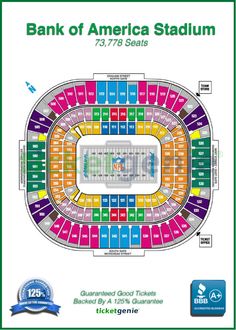 the bank of america stadium seating map