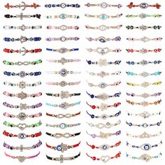 PRICES MAY VARY. Abundant 60 Evil Eye Bracelets: there are 60 evil eye bracelets, sufficient for you to match with outfits and share them with friend and family Reliable Material: the evil eye jewelry is made of alloy and acrylic, which is beaded and woven, no fading and deformation, allowing for daily wearing Adjustable Size: the bracelets for women are with a flexible buckle on the back to adjust the tightness, suitable for most people to put on Evil Eye Pendant: these Mexican bracelets are de Cheap White Evil Eye Bracelet For Women, Cheap Silver Spiritual Evil Eye Bracelet, Cheap Black Evil Eye Bracelet, Mexican Evil Eye Bracelet, Ojo Bracelets Mexican, Mexican Bracelets, Women Protection, Anklets Jewelry, Eye Bracelets