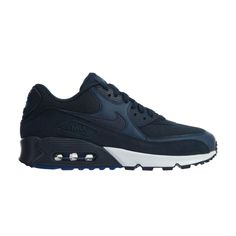 Find NIKE Air Max 90 Essential 'armory Navy on Editorialist. Air Max 90 Essential 'Armory Navy' Blue Air Max, Nike Shoes Blue, Air Max 90 Premium, Nike Max, Sneakers Nike Air Max, Navy Sneakers, Couple Shoes, Latest Sneakers, Denim Branding