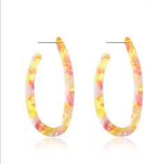 New In Packaging Pink/ Yellow / Clear Push Back Post Earrings Hoops Polyresin Bundle Your Likes. All Items Listed At $9 And Under Are 3 For $15 When Bundled. Yellow Hoop Earrings For Spring, Trendy Small Hoop Yellow Earrings, Yellow Hoop Earrings For Summer, Trendy Yellow Hoop Jewelry, Multicolor Plastic Earrings For Summer, Summer Multicolor Plastic Earrings, Multicolor Plastic Summer Earrings, Trendy Yellow Hoop Earrings As Gift, Trendy Yellow Hoop Earrings For Gift