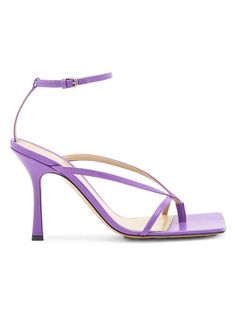 NEW Bottega Veneta Stretch Heels Shoes leather sandal 608835 Sz 37.5 100% authentic Size 37.5 New with box Colour : Clematis Bottega Shoes, Shoes Purple, New Bottega, Purple Leather, Shoes Leather, Clematis, Heels Shoes, Sling Backs, Bottega Veneta