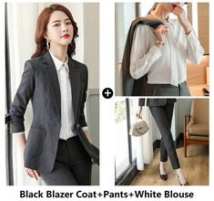 Women Formal Work Wear Business Suits OL Styles Professional Ladies Office Blazers Outfits Pantsuits  -  GeraldBlack.com Black Stretch Workwear Sets, Black Office Lady Sets For Office Wear, Black Office Lady Sets, Stretch Black Sets For Workwear, Black Slim Fit Office Sets, Black Slim Fit Workwear Sets, Black Slim Fit Long Sleeve Sets, Black Slim Fit Sets For Workwear, Formal Office