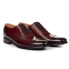 Burgundy Wingtips Brogue Shoes for Men’s Dress Shoes Classic Red Monk Strap Shoes For Formal Wear, Classic Red Monk Strap Shoes For Formal Occasions, Red Wingtip Monk Strap Shoes For Business, Elegant Burgundy Dress Shoes For Galas, Red Formal Oxfords With Brogue Detailing, Formal Red Wingtip Oxfords, Red Brogue Oxfords For Formal Occasions, Red Wingtip Oxfords For Formal Occasions, Burgundy Goodyear Welted Leather Shoes For Formal Occasions