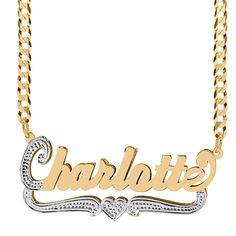 Our Personalized Double-Plate "Charlotte" The first letter is filled with beading and is available in Sterling Silver and Gold over Sterling Silver. The name can be personalized with a name of up to 10 characters (Letters only, NO numbers, or special characters). Customizable With: Names, or Words Chain Type: Cuban Chain / Xoxo Chain Closure: Lobster Clasp Metal Selection: Sterling Silver 14k Gold over Silver Customizable Nameplate Necklace In White Gold, Customizable White Gold Nameplate Necklace, Engraved White Gold Custom Nameplate Necklace, Customizable Yellow Gold Nameplate Jewelry, Customizable Yellow Gold Anniversary Necklace, Customized Yellow Gold Necklace For Anniversary, Engraved Custom Nameplate Necklace For Anniversary, Customizable White Gold Nameplate Jewelry, Personalized White Gold Nameplate Necklace