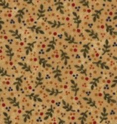 an old fashioned fabric with small flowers and leaves on the side, as well as dots