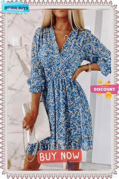 Waist Pullover Bohemian Print Short Sleeve Floral Dress Spring Patterned V-neck Boho Dress, Casual Boho Dress With Boho Print For Spring, Fall Boho V-neck Dress With Floral Print, Fall Floral Print V-neck Boho Dress, Fall Boho Floral Print V-neck Dress, Casual Boho Beach Dress For Fall, Casual Boho Dress For Beach In Fall, Casual Printed Boho Dress For Day Out, Fall Vacation Printed Boho Dress