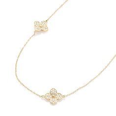 Adorn yourself with the elegance of our 0.92 Ctw White Diamond Station Necklace, crafted in 14K Yellow Gold and Metal, weighing 3.10 grams. This exquisite necklace features sparkling diamonds strategically placed for maximum brilliance. Perfect for adding a touch of luxury to any outfit, it combines timeless design with modern sophistication, making it a versatile and cherished addition to your collection. Luxury Diamond Cut Flower Pendant Necklace, Cubic Zirconia Flower Pendant Diamond Necklace, Elegant Gold Diamond Necklace With Pave Setting, Elegant Gold Diamond Necklace With Vvs Clarity, Elegant Cubic Zirconia Necklace With Pave Setting, Elegant Flower Pendant Diamond Necklace With Single Cut Diamonds, Luxury 14k Gold Diamond White Diamond Necklace, Luxury 14k Gold Diamond White Necklace, Exquisite Cubic Zirconia Necklace With Pave Setting