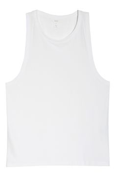 Radiate zen from the inside out with this supersoft tank featuring a stretchy knit and roomy fit. 23 1/2" length (size Medium) Crewneck 94% polyester, 6% elastane Machine wash, tumble dry Made in the USA of imported fabric Go-dry Stretch Racerback Top, Compressive Sleeveless Athleisure Top, Casual Stretch Go-dry Tank Top, Go-dry 4-way Stretch Racerback Top, Athleisure Tank Vest, Athleisure Seamless 4-way Stretch Tank Top, Racerback Top With 4-way Stretch And Go-dry Technology, Versatile Sleeveless Compressive Top, Versatile Compressive Sleeveless Top