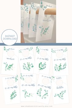 Get organized in your baby's nursery with these printable eucalyptus baby closet dividers. Great gift for new baby. Make great baby shower gifts for the new mom. $babyshowergift #babyshower #nursery #nurseryorganization #nurserydecor #foliage #eucalyptusprintable #newmomgift #newbabygift #genderneutral #giftforbabygirl #giftforbabyboy #giftfornewparents #gift #nurserygift # Eucalyptus Nursery, Wardrobe Dividers, Etsy Nursery, Baby Nursery Closet, Baby Closet Organization, Baby Closet Dividers, Baby Gift Guide