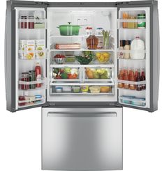 an open refrigerator with its doors wide open