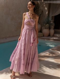 SELMA WOMEN BOHEMIAN MAXI DRESS - Erika Peña Maxi Dress Festival, Summer Floor-length Maxi Dress With Voluminous Skirt, Summer Pre-draped Maxi Dress, Pre-draped Summer Maxi Dress, Luxury Summer Maxi-length Beach Dress, Luxury Pre-draped Summer Maxi Dress, Boho Queen, Bohemian Maxi, Embellished Maxi Dress