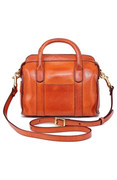 A classic and compact tote bag designed with rich leather and stylish exposed stitching makes it an amazing everyday go-to. Top zip closure Top carry handles; removable, adjustable crossbody strap Protective metal feet Lined Leather Imported Fall Satchel With Top Handle And Leather Lining, Fall Top Handle Satchel With Leather Lining, Fall Leather Satchel In Cognac, Cognac Leather Satchel For Fall, Cognac Top Handle Satchel For Fall, Fall Cognac Top Handle Satchel, Leather Satchel With Handles For Fall, Cognac Satchel With Handles, Vintage Cognac Bag For Everyday Use