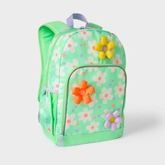 Kids' Novelty 17" Backpack 3D Daisy - Cat & Jack™️ Cute Green Backpack For Students, Cute Green Student Backpack, Cute Green Bags For Back To School, Playful Green Backpack For Travel, Green Standard Backpack For Spring, Green Spring Standard Backpack, Cute Green Backpack For Back To School, Green Playful Backpack For Playtime, Green Backpack For Students, Back To School