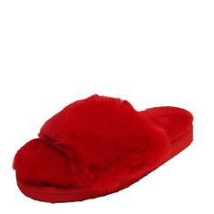 INC international concepts fur slippers 100% Polyester Faux Furround, open toeslip on faux fur slippers100% polyester lining and sock, textile flocking, EVA soleImported Flat Faux Fur Slippers, Soft Open Toe Indoor Slippers, Winter Faux Fur Flat Slippers, Red Round Toe Slippers For Winter, Red Round Toe Winter Slippers, Winter Red Round Toe Slippers, Fluffy Faux Fur Flat Slippers, Fluffy Flat Faux Fur Slippers, Super Soft Open Toe Winter Slippers