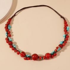 Red Bohemian Jewelry For The Beach, Red Bohemian Jewelry For Vacation, Bohemian Red Jewelry For Vacation, Casual Red Necklace For Festival, Bohemian Turquoise Beaded Bracelets With Dangling Beads, Bohemian Jewelry With Colorful Beads For Vacation, Red Casual Beaded Necklaces For Festivals, Red Beaded Necklaces With Colorful Beads For Vacation, Bohemian Jewelry With Round Beads For Vacation