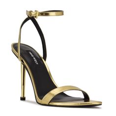 Reina Ankle Strap Sandals - Nine West Gold Stilettos, Confessions Of A Shopaholic, Cute Birthday Outfits, Strappy High Heels, Shoes Boots Heels, Open Toed Heels, 3 Shoes, Hair Color Blue, Birthday Outfits