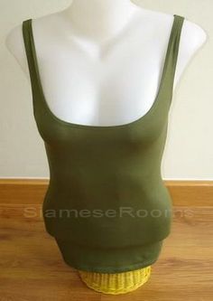 Solid Olive Green Round Neck Tank Top Sleeveless Rayon Spandex Fit Xs S M Casual Fitted Tank Vest With Built-in Bra, Summer Scoop Neck Tank Top With Seamless Construction, Seamless Scoop Neck Tank Top For Summer, Summer Solid Color Stretch Tank Top, Bodycon Tank Top With Built-in Bra And Scoop Neck, Fitted Scoop Neck Tank Top With Built-in Bra, Green Fitted Trendy Tank Top, Trendy Seamless Summer Tank Top, Trendy Seamless Tank Top For Summer