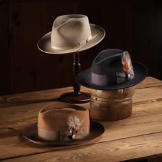 An icon of the Stetson brand, the Whippet Fedora epitomizes the sophisticated style of the American post-war era with its timeless, versatile profile and a brim that can look casual and cool when snapped up, or snapped down for a dressed-up and dapper look. Handcrafted with a firm finish from our proprietary Royal Deluxe quality fur felt and richly dyed in versatile shades, the Whippet features a slightly tapered 4 ½" pinch front teardrop crown and a 2 ⅜” bound edge brim. Its classic style is un Mens Dress Hat, Open Crown Fedora, Mens Hats Fashion Fedoras, Mens Fedora Hat Outfit, Stetson Stratoliner, Fedora Hats For Men, Commercial Airplane, Fedora Hat Outfits, Wide Brim Hat Men