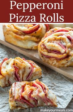 pepperoni pizza rolls with text overlay