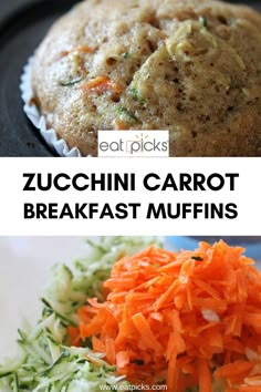 zucchini carrot breakfast muffins on a plate