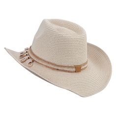 Women's Decorative Band Cowboy HatMade of 100% paper.One size, fitting up to M (57).Brim measures 4 inches.Pinch crown cowboy style.Decorative band around crown.Adult/Woman.A great hat for shielding you from the sun.14(W) X 14(L) X 5(H) inches.Lightweight cool and flexible material.All season.Hand washable.Imported. Cowboy Hats Women, Outback Hat, Big Hat, Cowboy Style, Sticker Patches, Patch Design, Custom Hats, Cowboy Hat, Hat Making