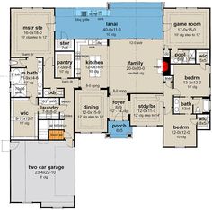 the floor plan for this house is very large and has two garages on each side