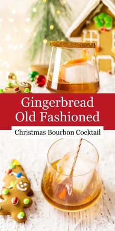 gingerbread old fashioned christmas bourbon cocktail