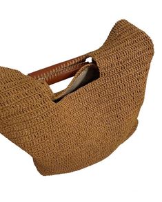 Paper Yarn, Accessories Crochet, Knitted Bag, Tan Bag, Natural Tan, Bag Crochet, Handmade Knitting, Cool Suits, New Bag