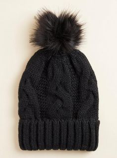 FIT Measures 9. 25” length, 9” width. MATERIALS + CARE Knit fabric. . Imported. . DETAILS Faux fur pom detail. The best plus size women's cable knit cozy pom beanie beanies in black made of knit. Torrid is your destination for cozy fall and winter clothes to keep you warm and comfortable. Date Questions, Packable Sun Hat, Knit Cozy, Leather Baseball Cap, Fitted Wedding Dress, Faux Fur Pom Pom, Womens Baseball Cap, Pom Beanie, Swirl Pattern