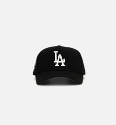 Give your outfit a unique twist with this exclusive Los Angeles Dodgers 9Forty Hat. With a snapback adjustable closure on the back and a unique LA embroidered Logo on the front. Black Baseball Cap With Curved Brim For Streetwear, Urban Trucker Hat With Curved Visor For Baseball Season, Black Embroidered Logo Baseball Cap, Black Snapback Hat For Streetwear, One Size, Black Trucker Hat For Streetwear, Black Hip Hop Snapback Hat, Black Snapback Baseball Cap With Letter Print, Black Snapback Hat With Letter Print And Curved Bill, Adjustable Black Baseball Cap With Embroidered Logo