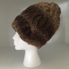 Brand New, Handknit Oyster Slouchy Hat With Cabled Side Made From Softest Bulky Acrylic Yarn Imported From France, Size Large + One Size Fit Most - Items Handcrafted At Nature Knitting Studio (Nks) In California-Usa. Description: - Color: Goat Brown With Gilded Golden Lurex Accents - Professionally Handknit By Nks In California, Usa - Designer Quality: 50+ Year Combined Expertise In European Knitwear Fashions Fit/ Size: Hat Will Fit Most In Size Large - Circumference: 21" Unstretched; Length 12" Knitting Studio, Large Hats, Knitwear Fashion, Slouchy Hat, Bamboo Silk, Fashion Fits, Soft Wool, California Usa, Knitting And Crochet