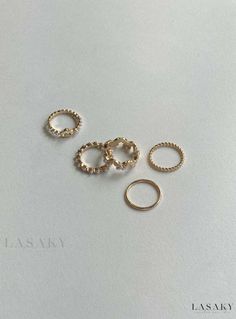 Lasaky - Exquisite Gold Jewelery Pack Sophisticated Jewelry, Pearl Accessories, Luxe Jewelry, Earrings Collection, Ring Collections, Accessories Rings, Ring Size 7, Princess Polly, Womens Jewelry Rings